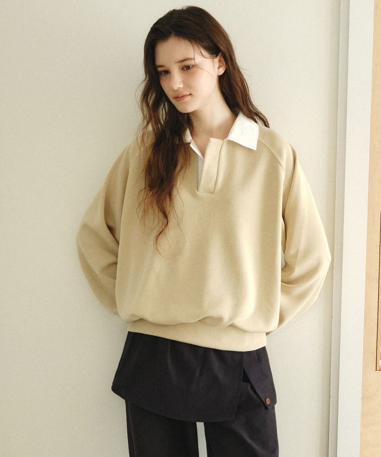 세린 카라 스웻셔츠_BUTTER YELLOW(W26TP16)