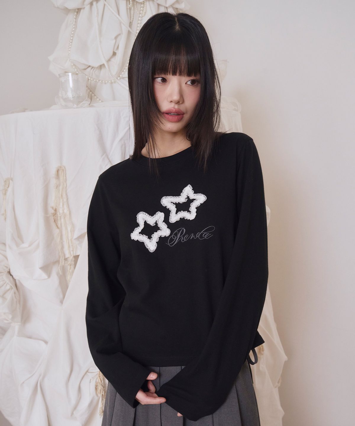 프렌다(PRENDA) TWO STAR LONG SLEEVE BLACK