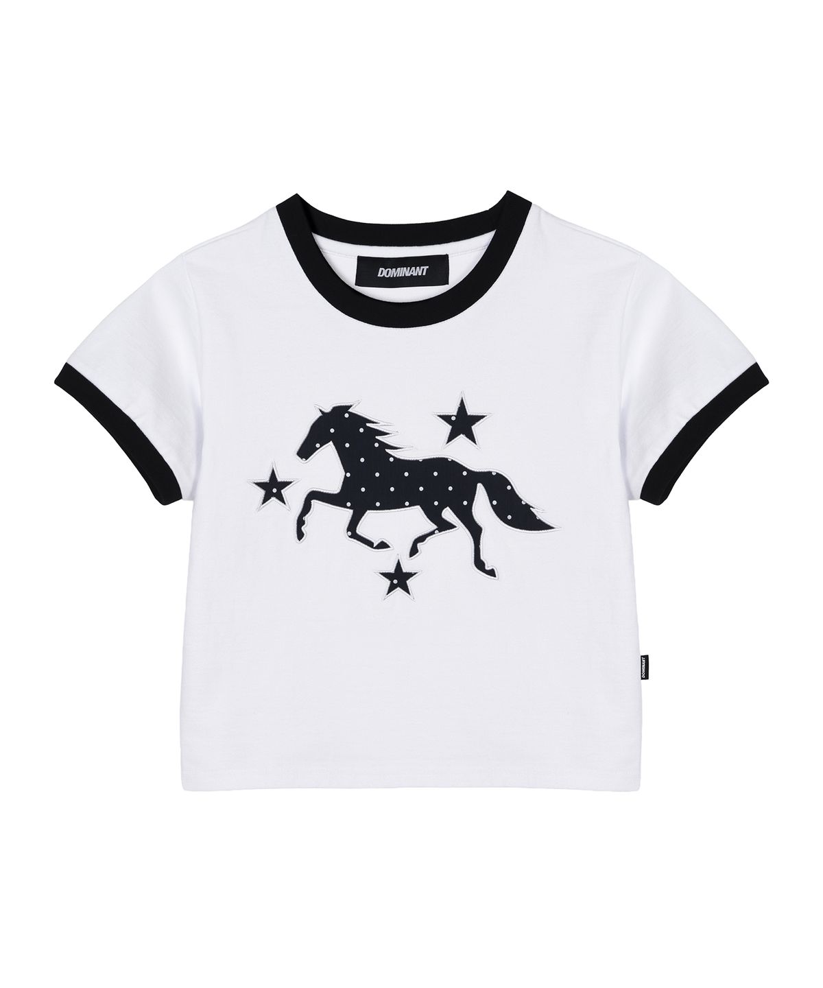 도미넌트(DOMINANT) 3 Star Horse Patch Crop T-Shirt_White
