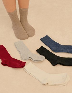 넉넉 파스텔 울 골지 니트 양말_7colors