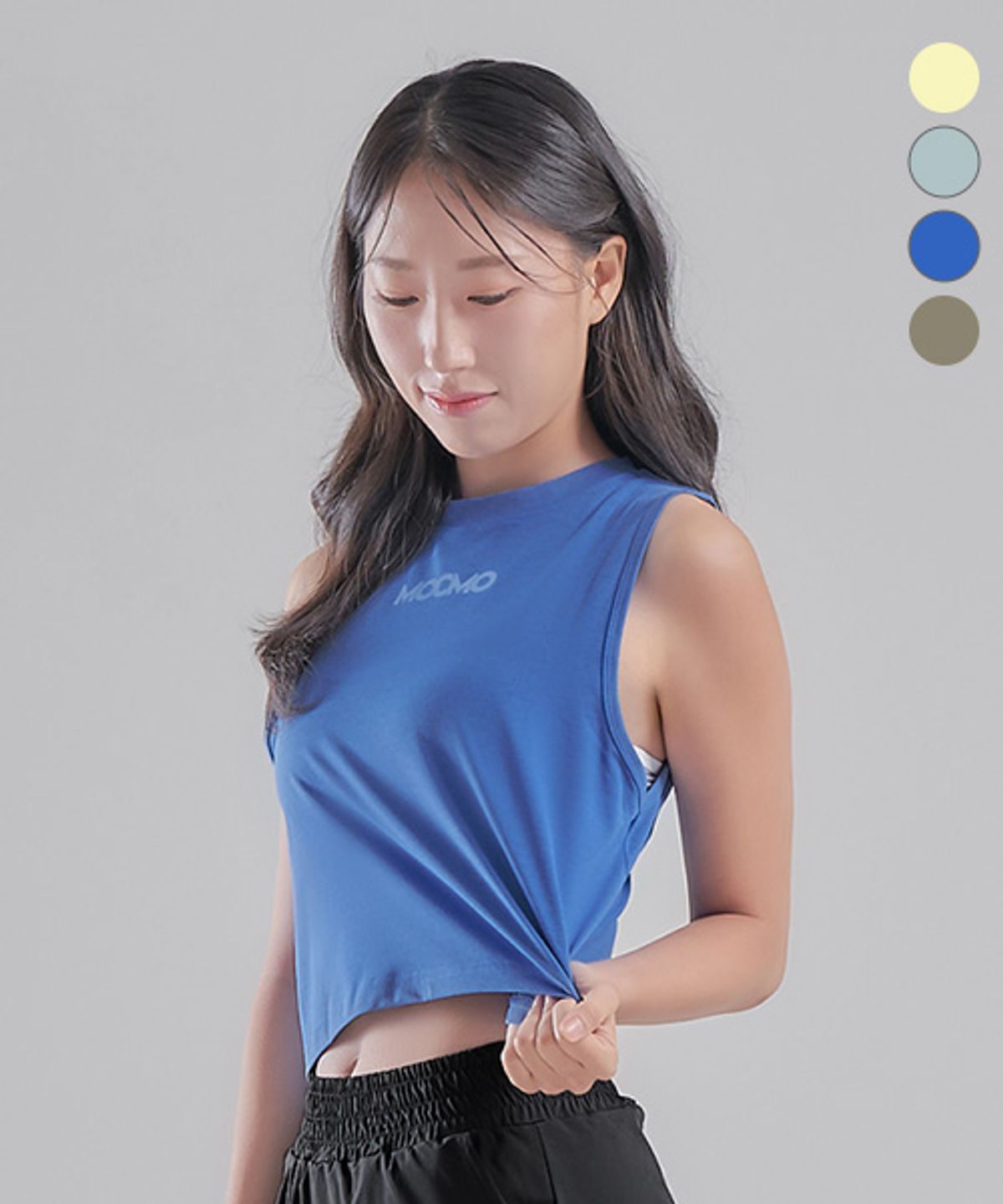 모크모(MOCMO) MOCMO 소로나 나우 크롭 나시 티셔츠