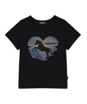 Slim Fit Sunset Horse T-SHIRTS_Black