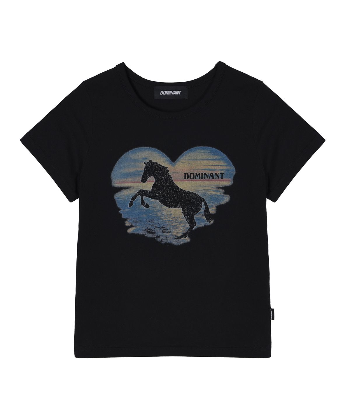 도미넌트(DOMINANT) Slim Fit Sunset Horse T-SHIRTS_Black
