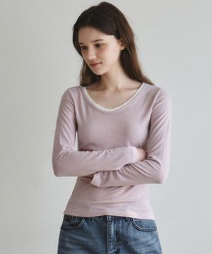 레이어드 듀오 티셔츠_LIGHT PINK(W26TP14)