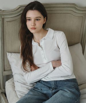 버튼 카라 롱 슬리브 티셔츠_3COLOR(W26TP15)