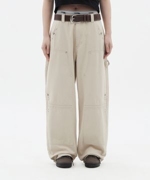 Stud Detail Carpenter Pants_Ivory