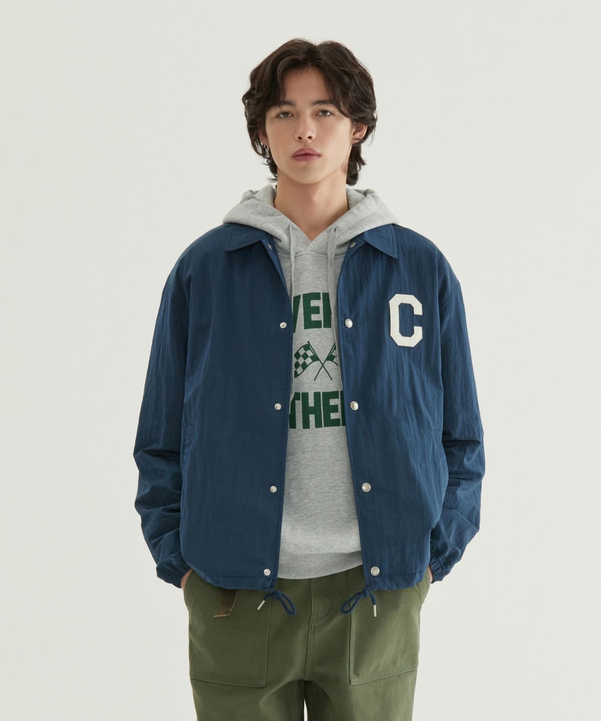 커버낫(COVERNAT) C 로고 코치 자켓 블루