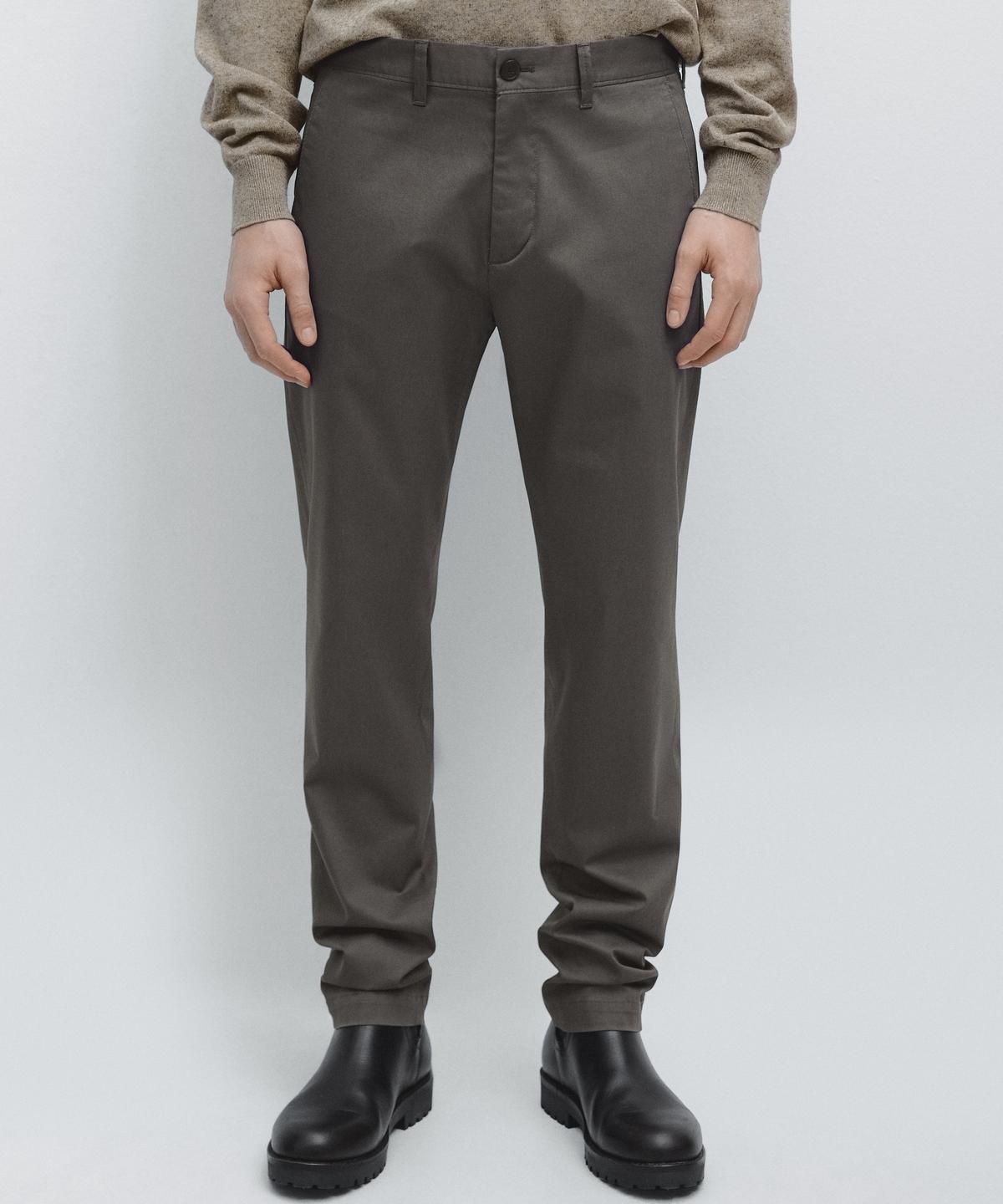 마시모두띠(MASSIMO DUTTI) 코튼 블렌드 슬림핏 팬츠