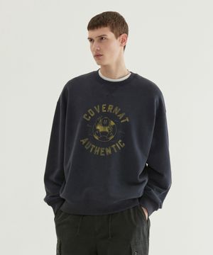 튜브 덕 그래픽 맨투맨 다크 네이비