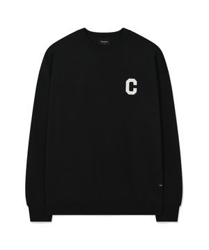 C 로고 맨투맨 블랙
