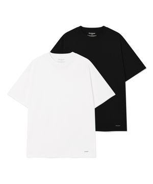 [2PACK] 레이어드 티셔츠 블랙/화이트