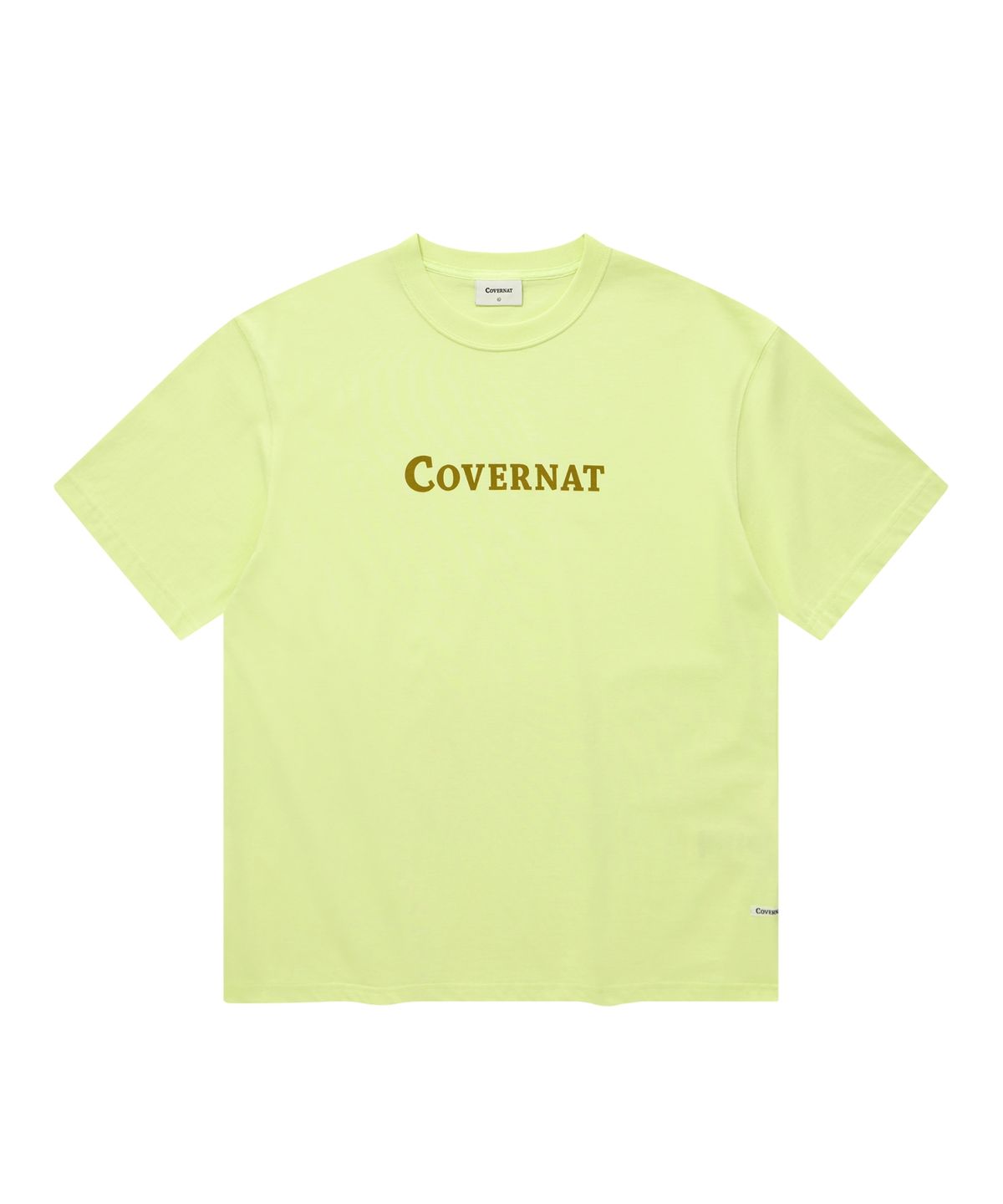커버낫(COVERNAT) 센터 로고 티셔츠 라임