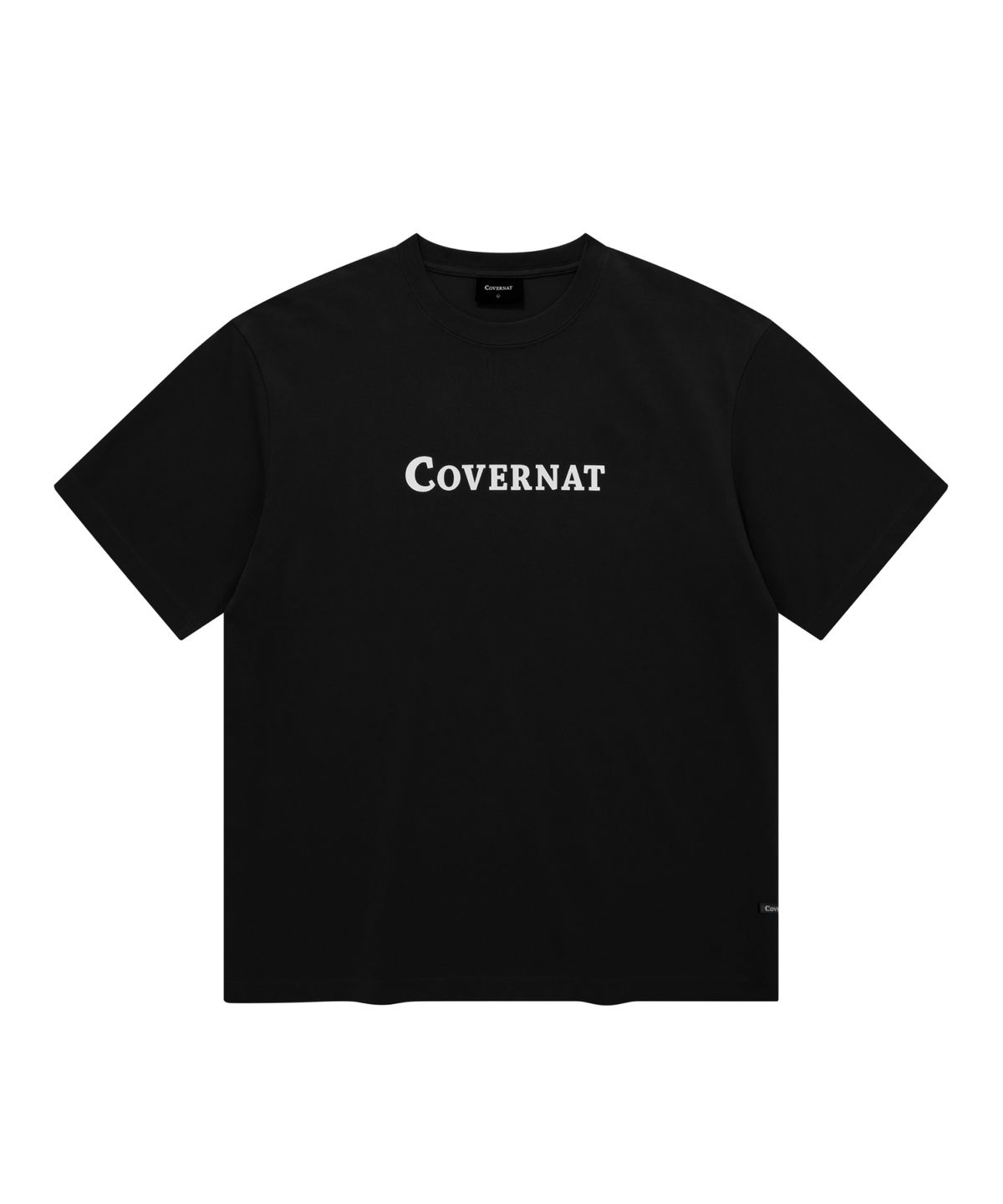 커버낫(COVERNAT) 센터 로고 티셔츠 블랙