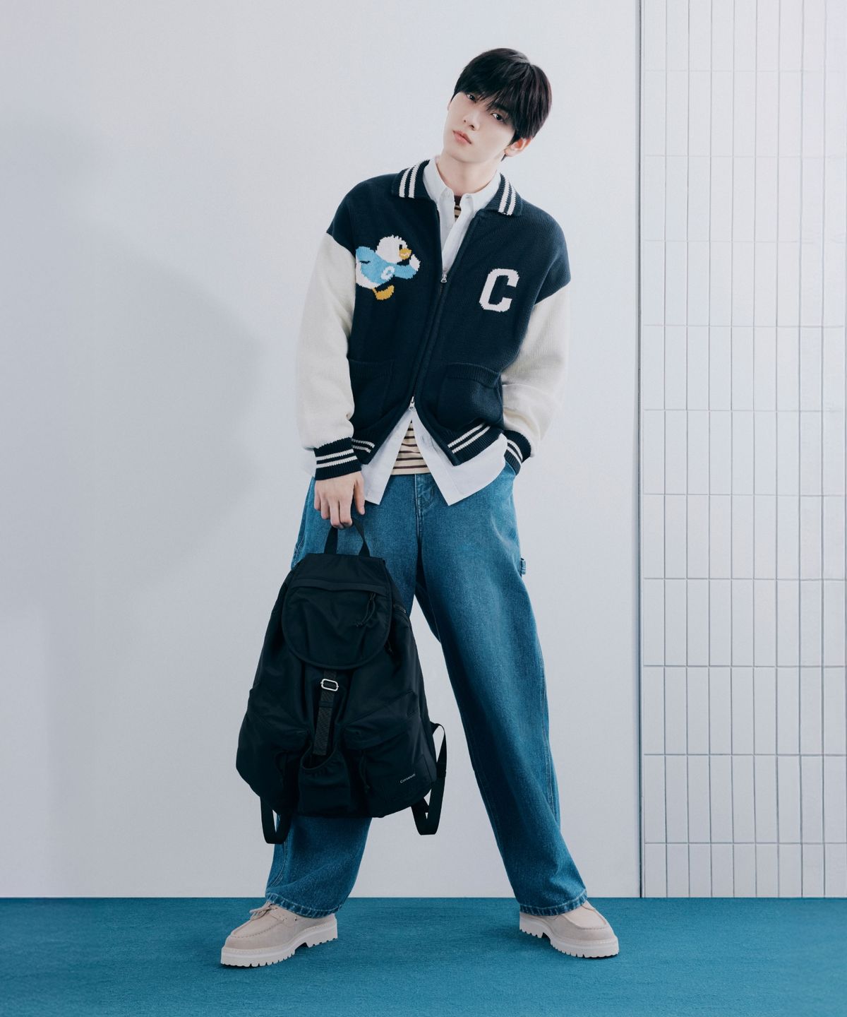 커버낫(COVERNAT) 플랩 데일리 백팩 블랙