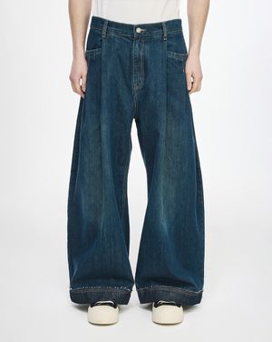 송지오옴므 레벨 볼륨 와이드 데님 다크블루 SI2PT226DB