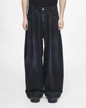 송지오옴므 레벨 볼륨 와이드 데님 블랙 SI2PT225BK