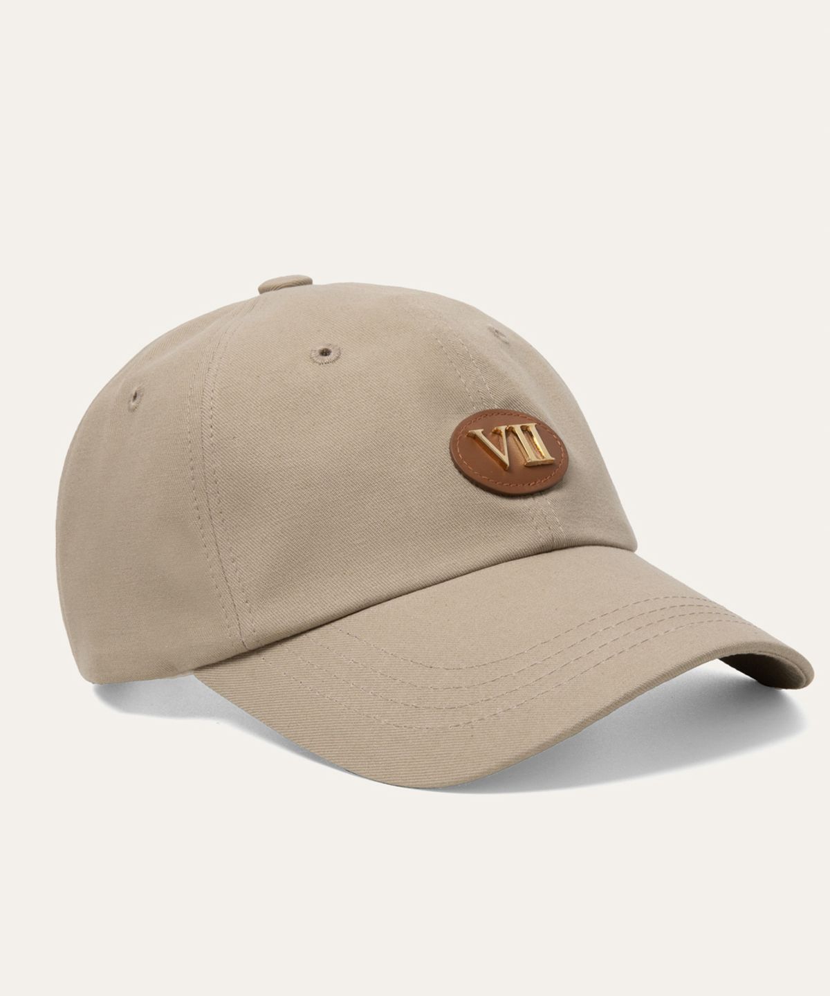 비베르데(VIIVERDE) Leather Logo Patch Cap Beige