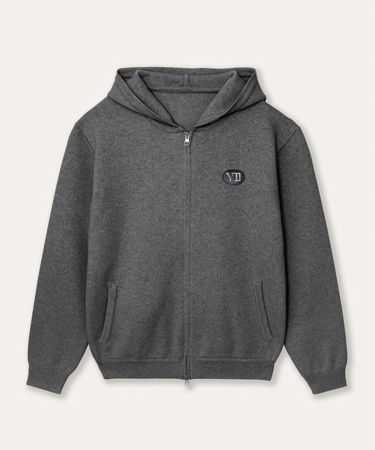 비베르데(VIIVERDE) Cashmere Hoodie Knit Zip Grey