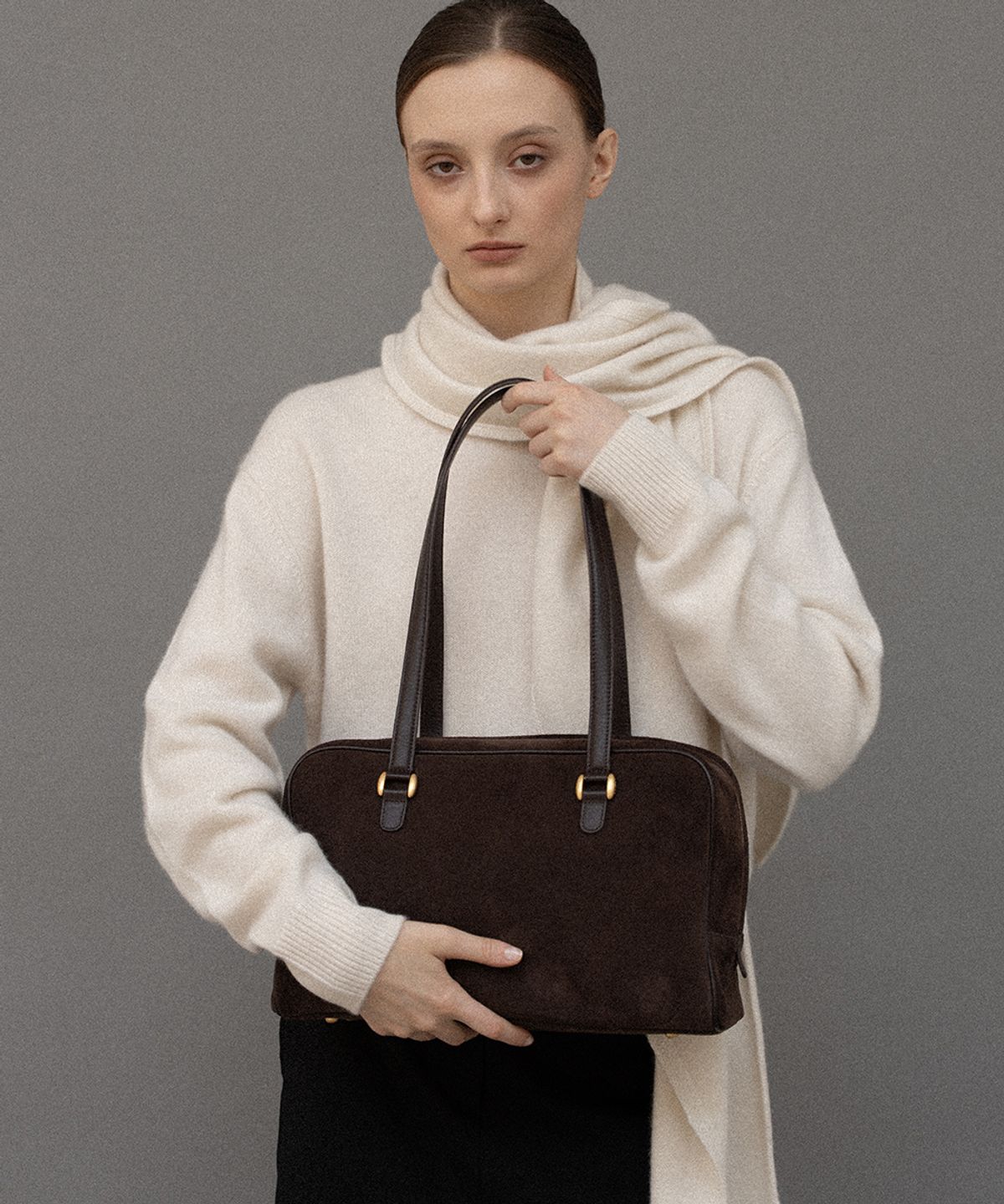 셀솝(SELSOP) 아든와이드백 스웨이드 다크브라운 ARDEN WIDE BAG SUEDE - dark brown