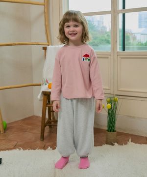 골지 배색 포인트 실내복 핑크 RO6ACLO01P2