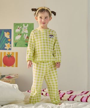 와플 체크 실내복 라임 RO6ACLO05E1