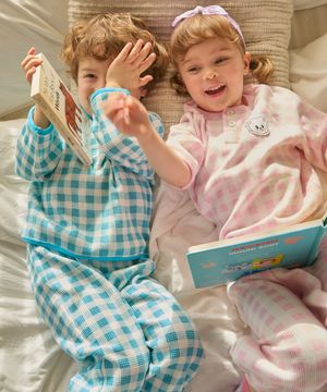 와플 체크 실내복 라이트블루 RO6ACLO05B1