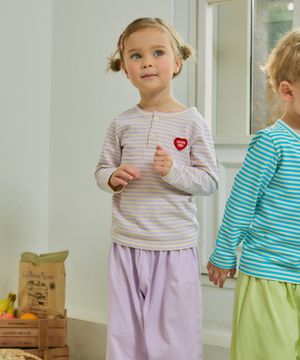 코튼 스트라이프 실내복 퍼플 RO6ACLO07U2