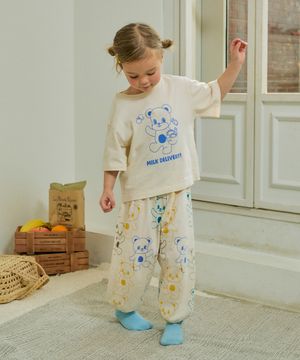 면모달 반팔 포인트 실내복 아이보리 RO6ACLO10IV