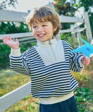 쭈리 반집업 스트라이프 셋업 네이비 RO6ACSE02N2