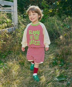 미니쭈리 스트라이프 반바지 셋업 레드 RO6ACSE08R2