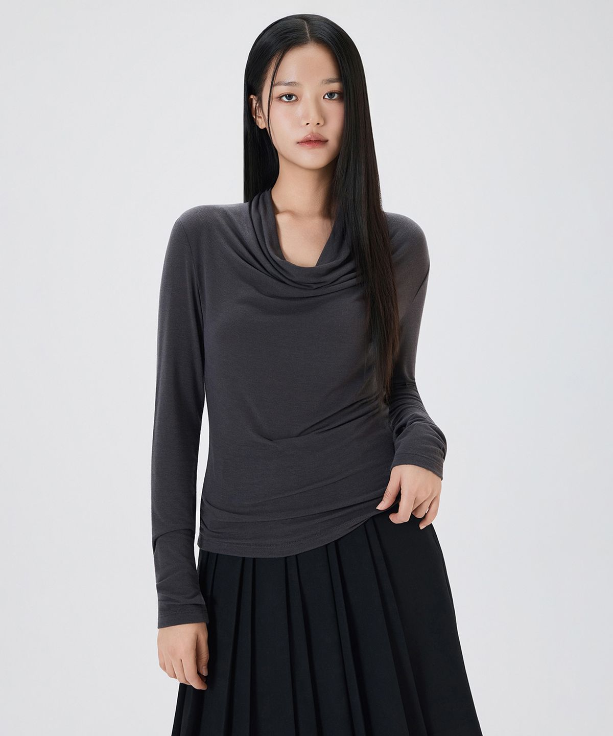 미쏘(MIXXO) 타이 긴팔 티셔츠_MIWLWG329A