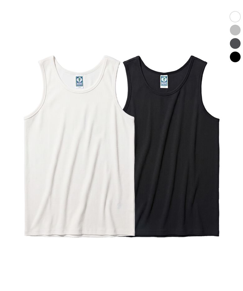 [2PACK] 리브드 탱크 탑