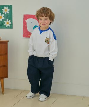 미니쭈리 배색 맨투맨 블루 RO6ACTS02B2