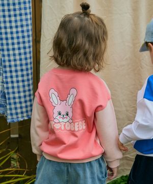 미니쭈리 배색 맨투맨 핑크 RO6ACTS02P2