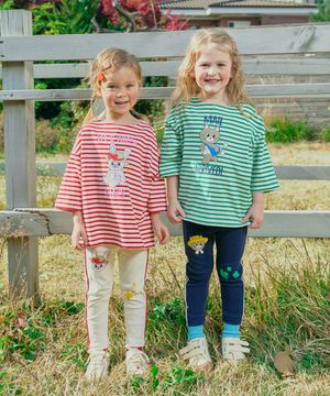 싱글 스트라이프 7부 티셔츠 그린 RO6ACTS11E2