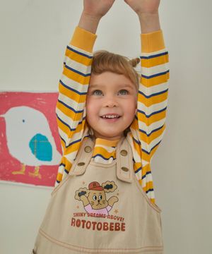 싱글 스트라이프 티셔츠 오렌지 RO6ACTS12O2