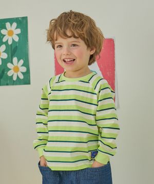 싱글 스트라이프 티셔츠 그린 RO6ACTS12E2