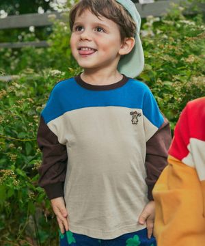 싱글 컬러배색 티셔츠 다크브라운 RO6ACTS13W3