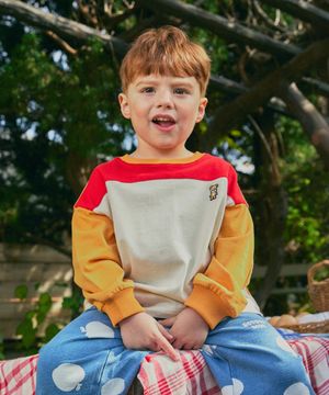 싱글 컬러배색 티셔츠 오렌지 RO6ACTS13O2