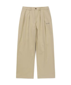 핀턱 와이드 코튼 팬츠 BEIGE