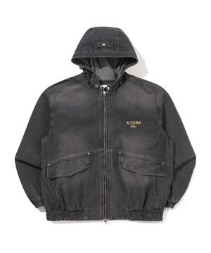 RGB 데님 후드 자켓 BLACK