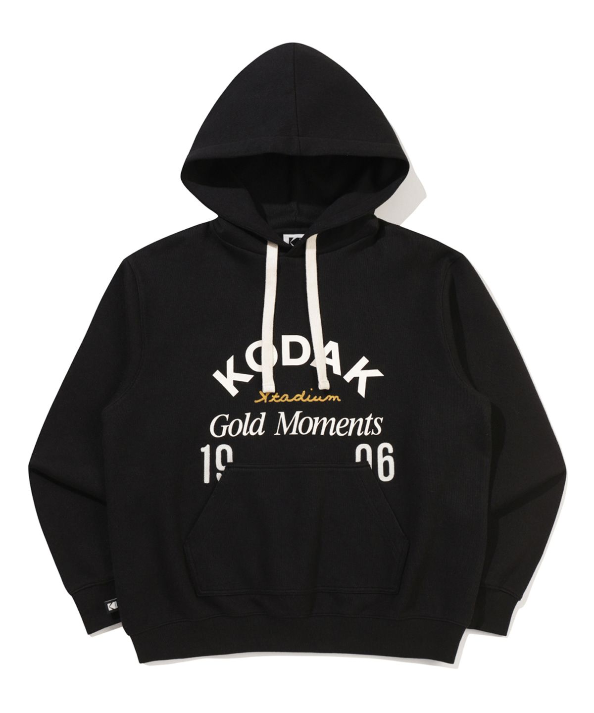 코닥(KODAK) 골드모먼트 빅로고 후드 티셔츠 BLACK