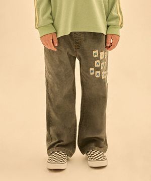 믹스앤매치 데님 팬츠_차콜