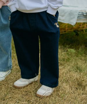 데님 원턱 배기 팬츠 진청 RO6ACPA02D3