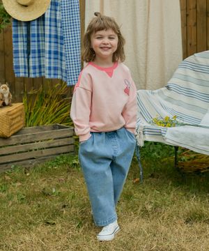 데님 원턱 배기 팬츠 연청 RO6ACPA02D1