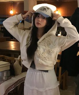 프릴 디테일 후드 집업_RMLWG23YT1_CREAM