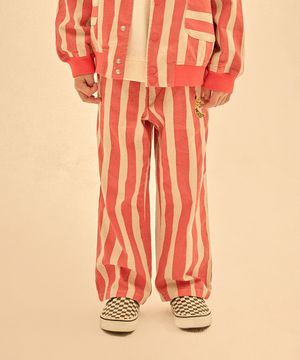 바나나 스트라이프 팬츠_레드