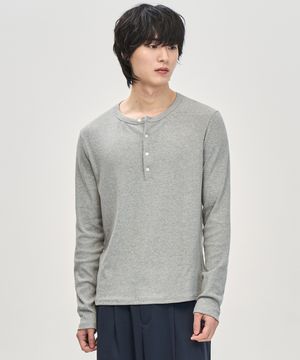 헨리넥 골지 롱슬리브 (MELANGE GRAY)