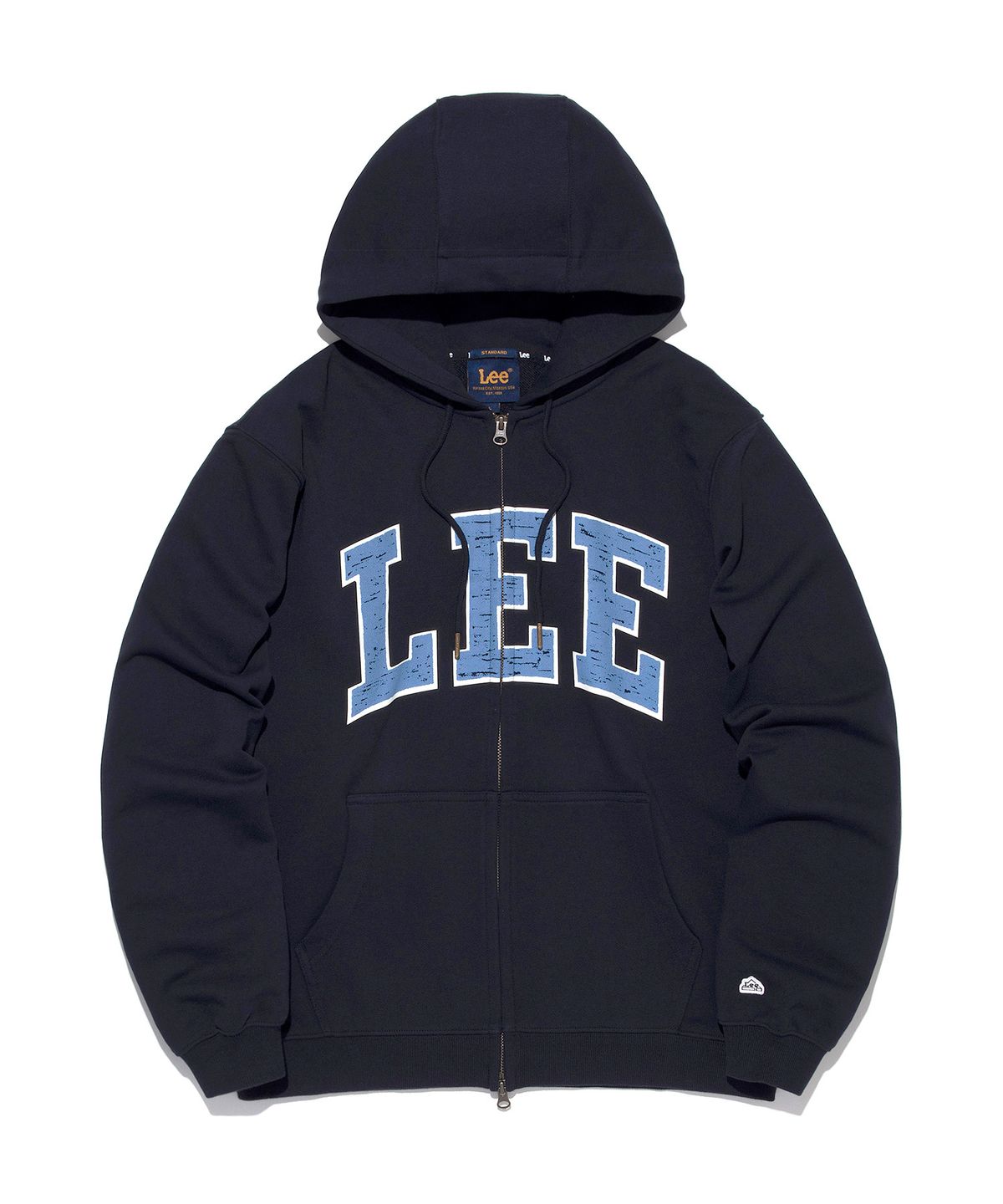 리(LEE) 컬리지 로고 후드 집업 네이비