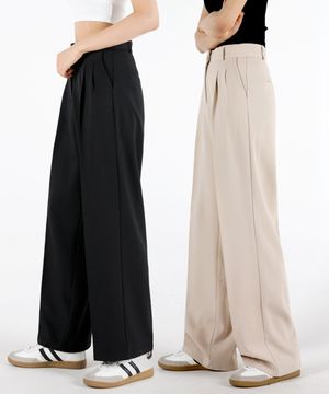 여자 3단기장 허리쏙 와이드일자 뒷밴딩슬랙스 5COLOR